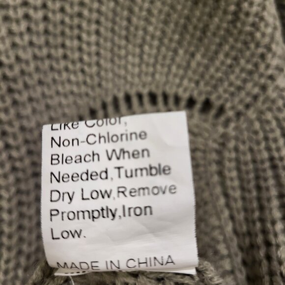 Chunky Ribbed Knit Sweater Size Small Batwing Scalloped Hem Boho Hippie - Picture 4 of 6